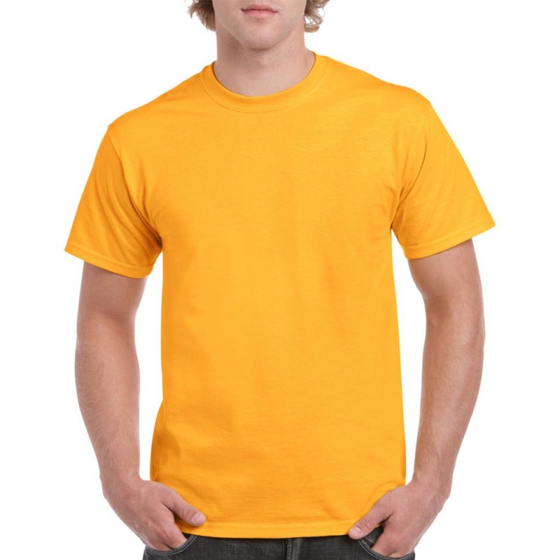 Camiseta naranja algodón peinado marca Gildan | PstyleC